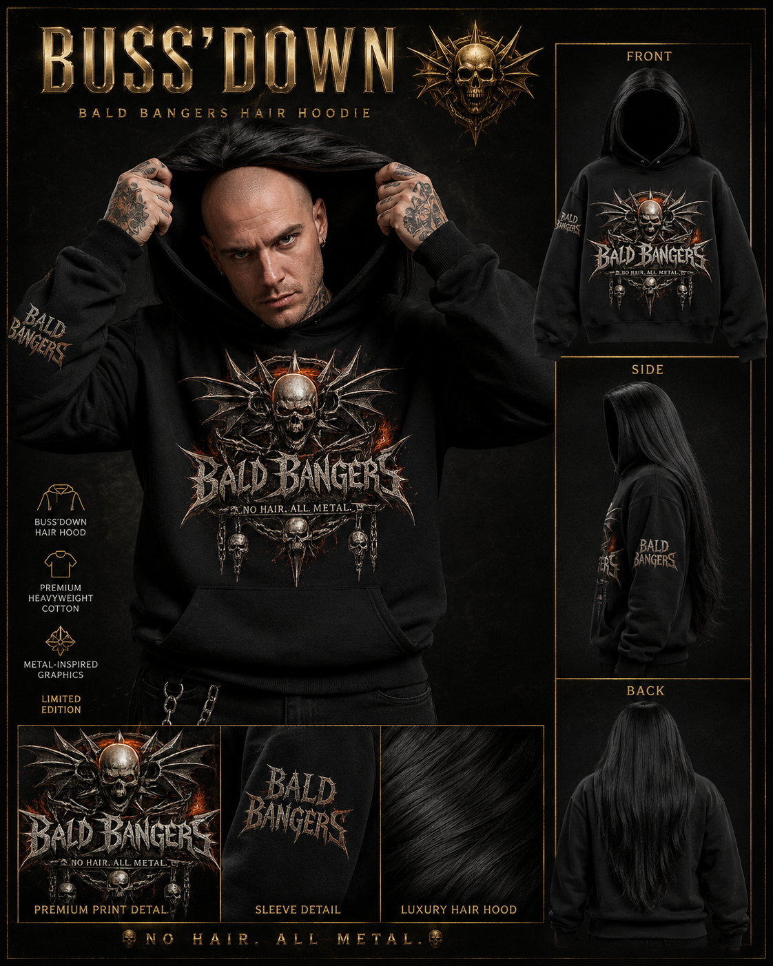 Choose your vibe graphic showing Busstiana and Bald Bangers logo options